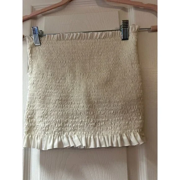 White Ruffle Tube Top - Picture 2 of 2